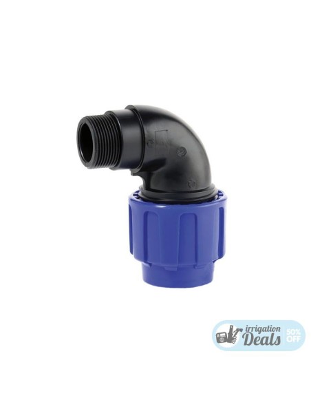 Codo mixto 90° polietileno rosca macho - 16x1/2"